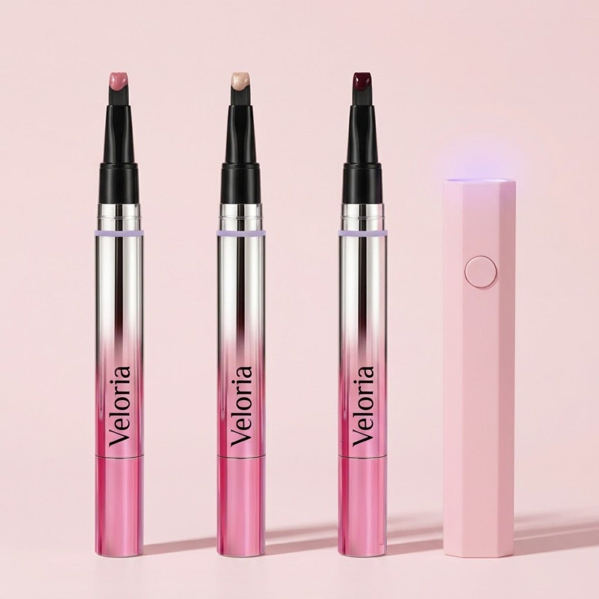 Veloria – stilou cu gel cat-eye + lampă UV mini